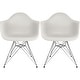 preview thumbnail 19 of 24, Set of 2 Plastic Eiffel Molded Shell Retro Dining Chairs Accent For Living Room Kitchen Chrome Desk Designer Office Light Gray