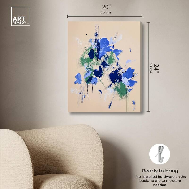 Sapphire Scrawl Canvas by Art Remedy, Gallery Wrapped