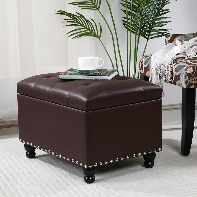 Adeco High End Classy Tufted Storage Ottoman Bench Footstool