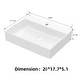 preview thumbnail 2 of 5, Vessel Sink Rectangular, 20"x18" Bathroom Sink White Ceramic Lavatory Vanity - 24x17.7x5.1in