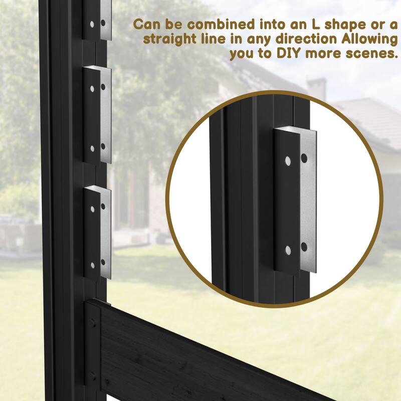 VEIKOUS Versatile 4-Sided Wooden Privacy Panels, L-Shape or Straight Line Fence for Garden, Pool, AC Unit, and Trash Enclosure