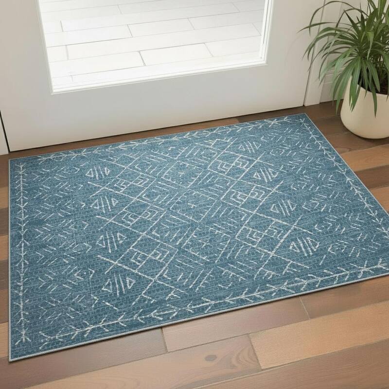 HomeRoots Abstract Geometric Casual Rectangle Area Rug