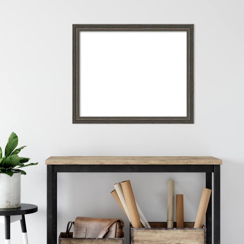 Amanti Art Upcycled Brown Grey Framed Dry Erase Magnetic Board