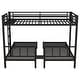 preview thumbnail 8 of 10, Detachable Triple Bunk Bed Frame Convertible 3 Twin Platform Beds with Storage Shelves, Headboard, Ladder and Safety Guardrails
