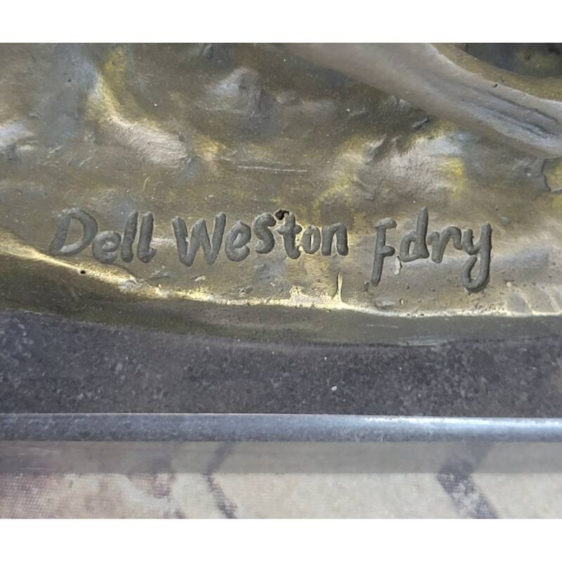 Native American Indian Man W/ Imitative Horse Bronze Sculpture Statue Figure Art Figurine