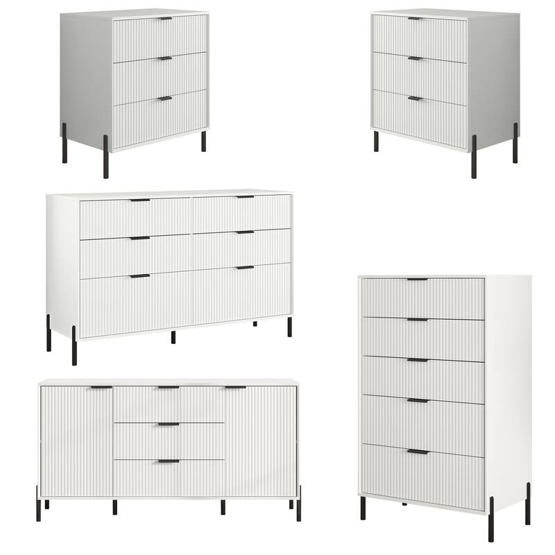 5 Piece Bedroom Set - Off-White