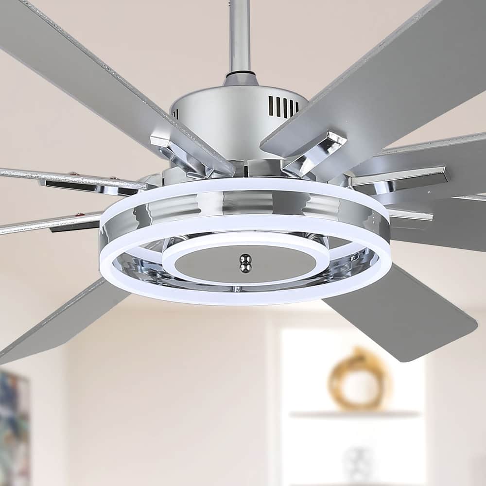 Bella Depot 72" Modern Large Ceiling Fan with Dimmable LED Light and Remote Control 6-speed Reversible DC Motor for Family Room