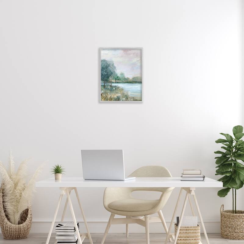 Stupell Serene Riverside View Framed Giclee Art Design By Sally Swatland