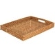 preview thumbnail 1 of 4, Martha Stewart 16 Inch Rattan Woven Serving Tray Brown