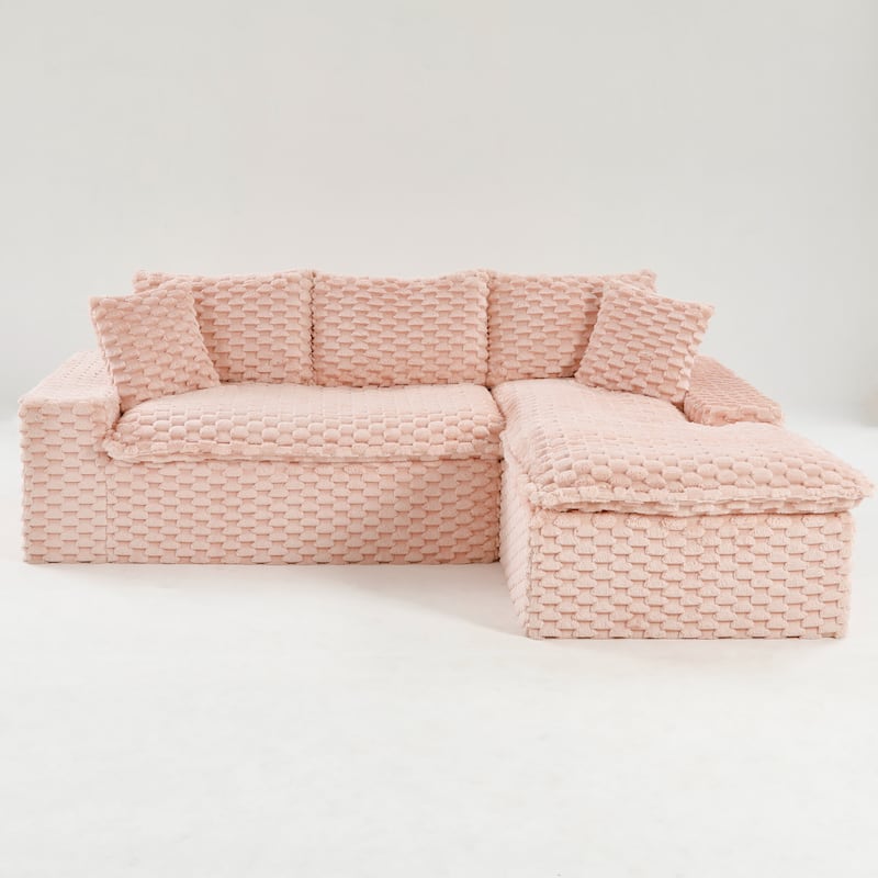Versatile Turtle Velvet Sectional Sofa with Loveseat Couch and Chaise Lounge, Free Combination Modular Compressed Couch