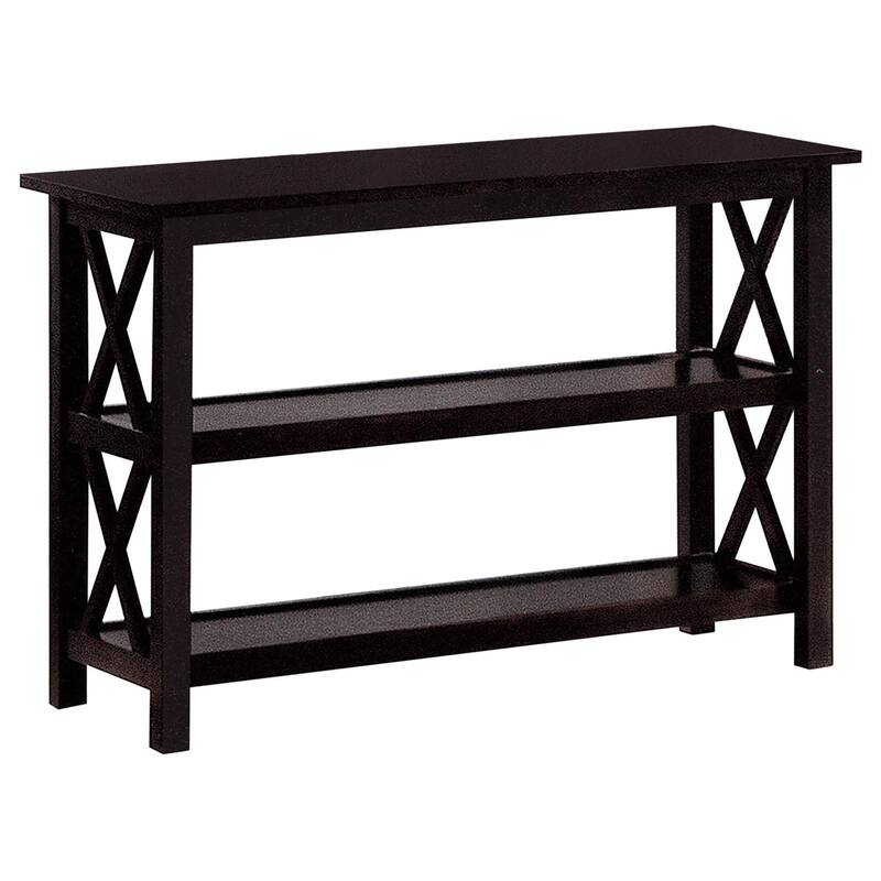 Stylish Sofa Table with X-Shaped Sides and Ample Storage, Perfect for Transitional Spaces