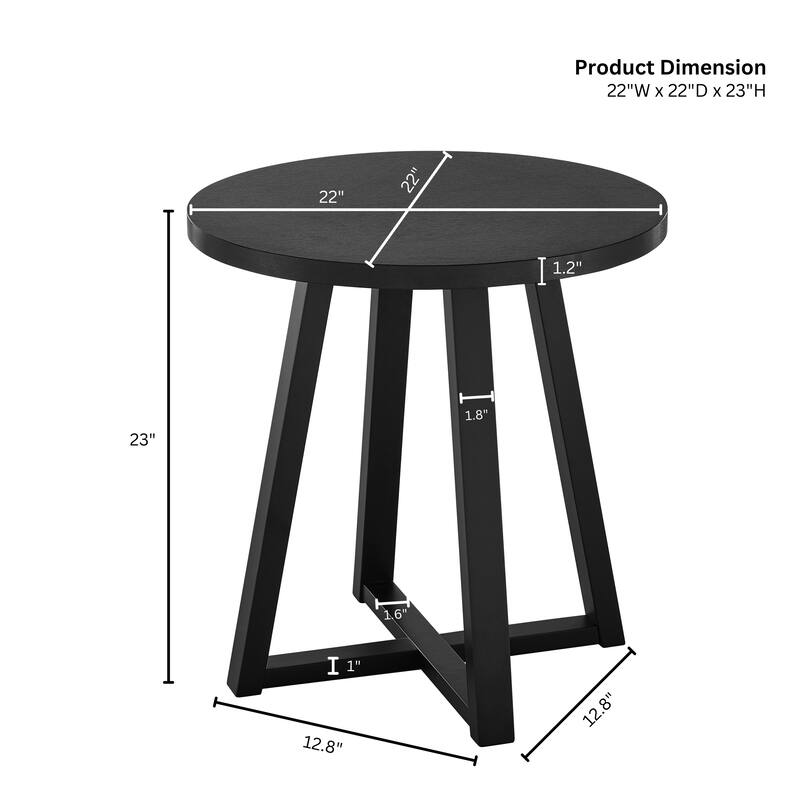 Roundhill Furniture Modern Harmony Wood Round End Table
