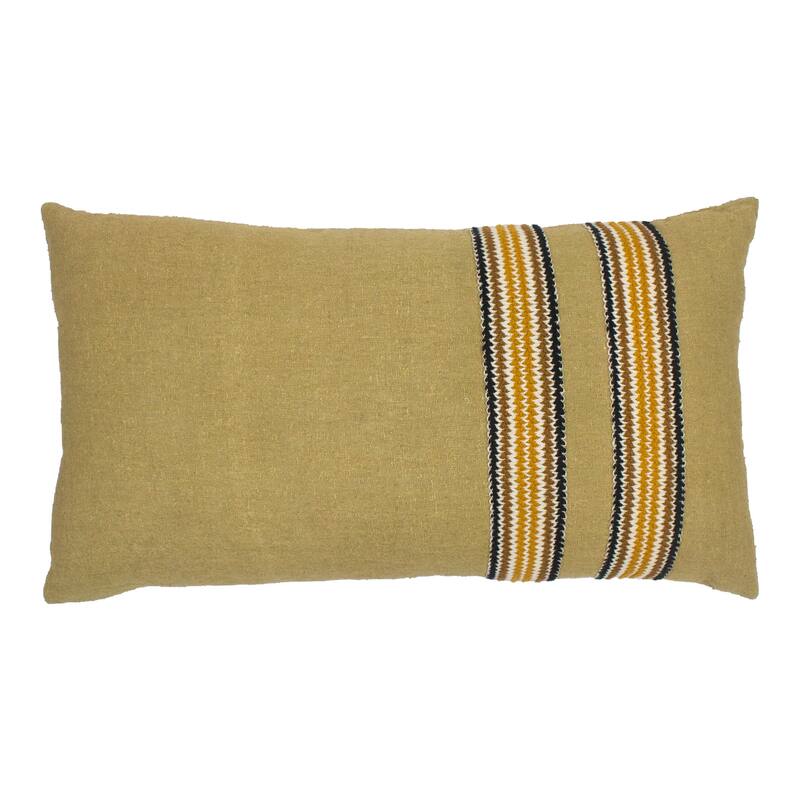 Jiti Indoor casual embroidered lines Chevron patterned Cotton Rectangle Pillow 14 x 26