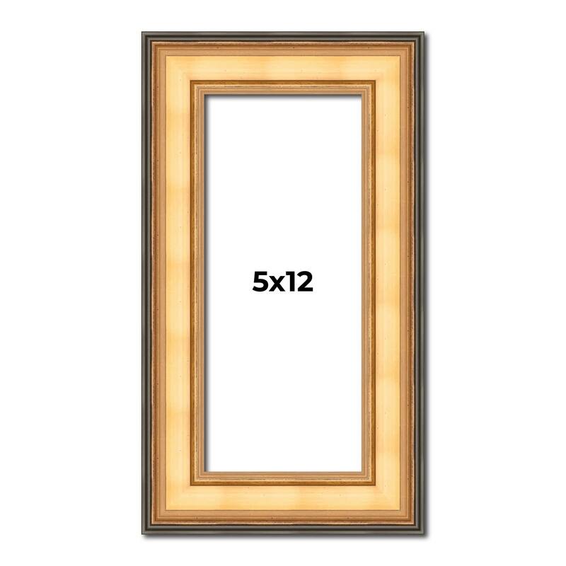 5x12 Frame Gold Plein Aire Solid Wood Picture Frame Width 2 Inches |