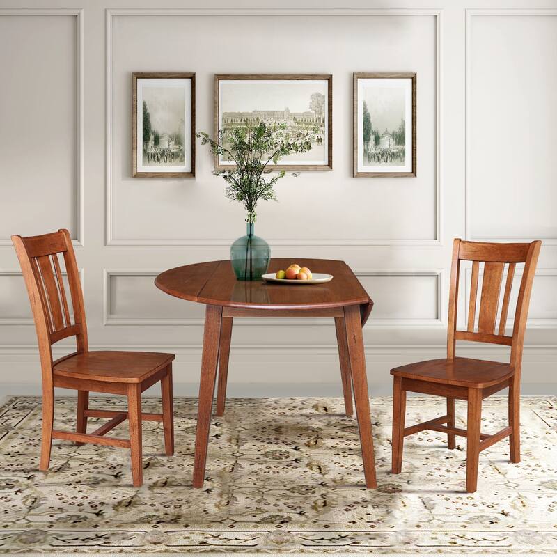 42" Round Dual Drop Leaf Table with Dining Chairs