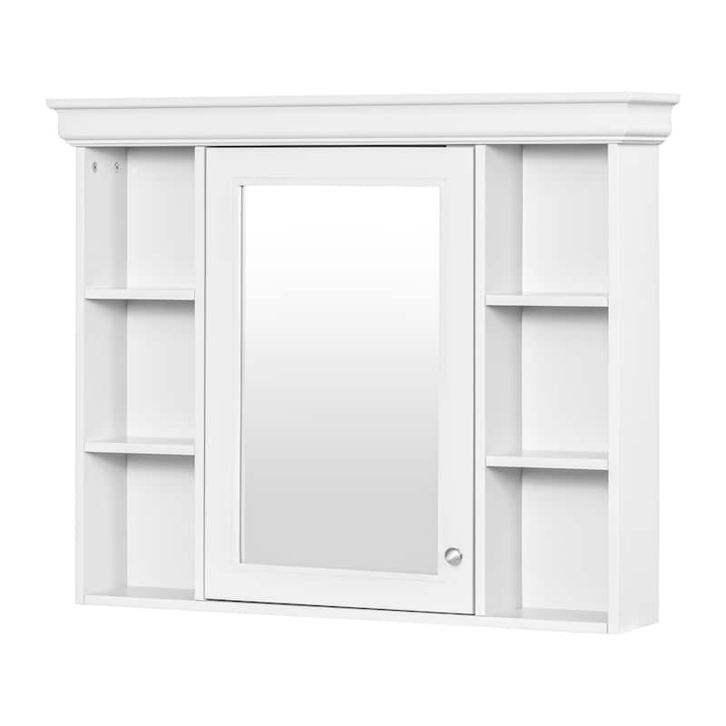 36'' Bathroom Vanity with Top Sink, Freestanding Vanity Set with Mirror Cabinet