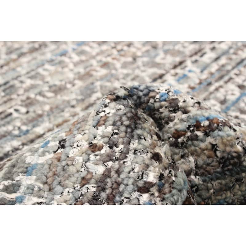 ECARPETGALLERY Hand-knotted Mystique Multi Color Viscose, Wool Rug - 2'6 x 8'3
