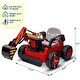 preview thumbnail 21 of 19, Ride On Excavator for Kids, 4WD Electric Excavator Toy