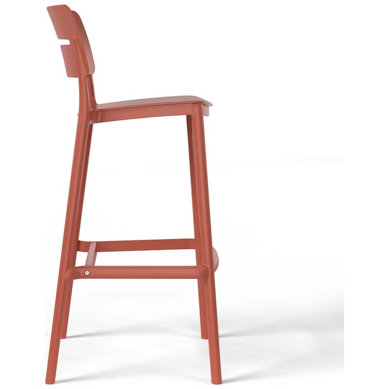 Frond and Form 29.5" Outdoor Patio Poly Plastic Bar Stool (Set of 2)