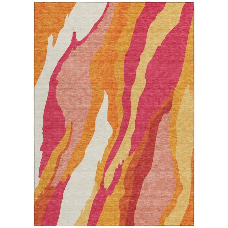HomeRoots Abstract Transitional Rectangle Outdoor Rug