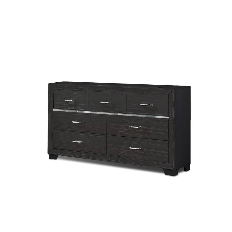 Abrie Contemporary 7 Drawer Dresser with Mirror Detailing