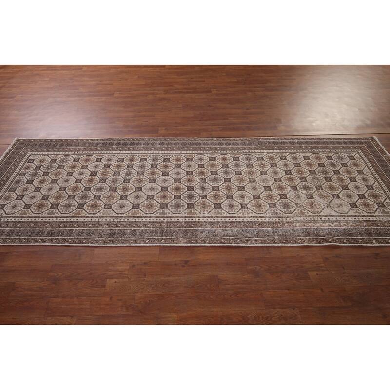 Distressed Balouch Persian Vintage Runner Rug Handmade Wool Carpet - 3'2" x 9'5"