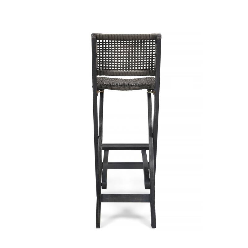 Polaris Acacia Wood Outdoor Folding Barstools (Set of 2) by Christopher Knight Home