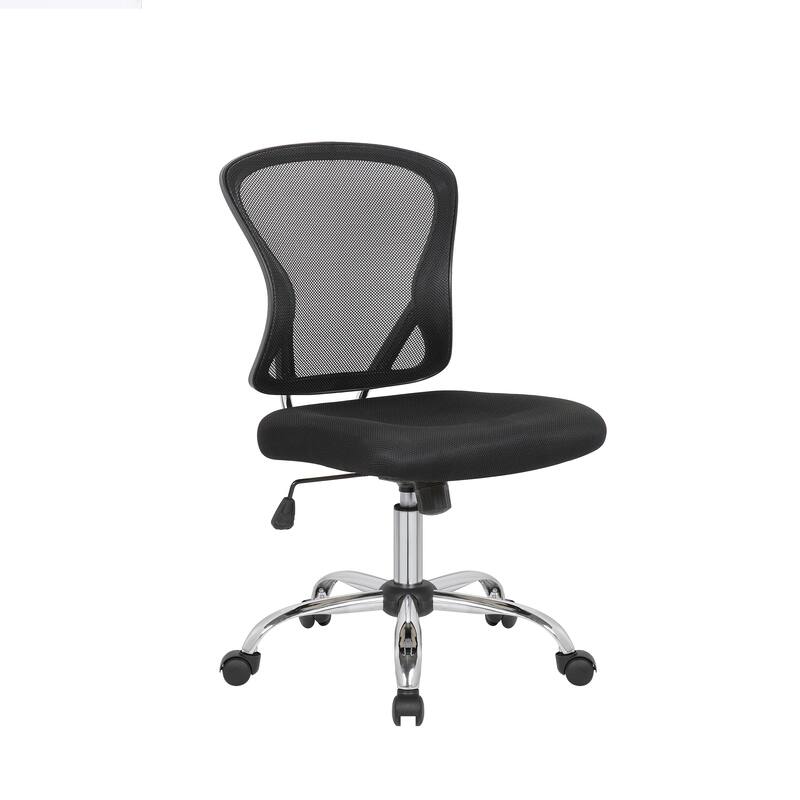 Porthos Home Cody Armless Office Chair, Mesh Back, Adjustable Height - Black
