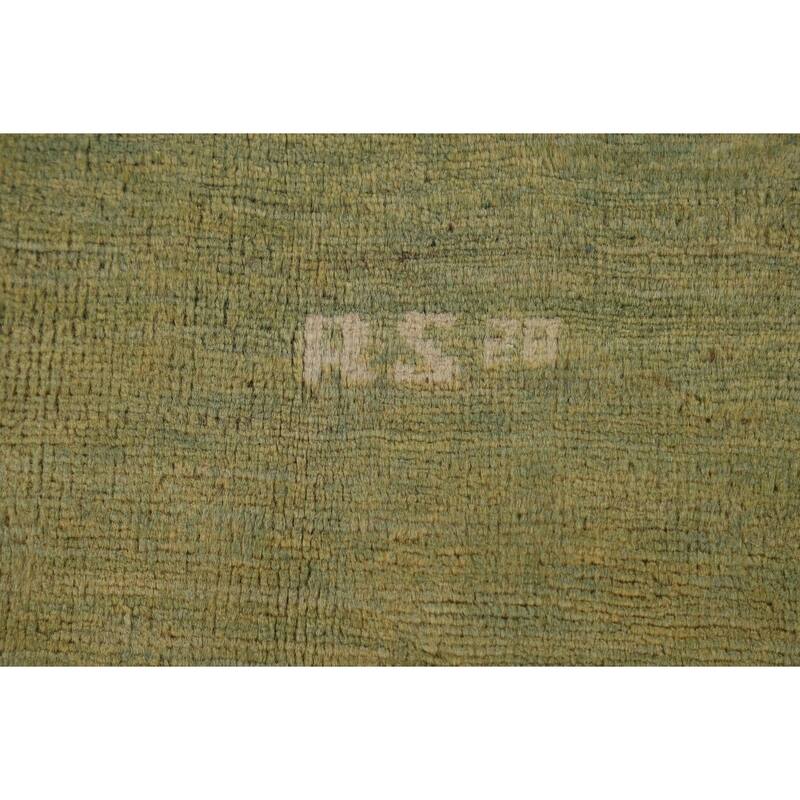 Light Green Modern Gabbeh Oriental Area Rug Handmade Wool Carpet - 4'11" x 6'7"