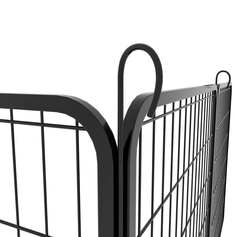 8 Panels Heavy Duty Metal Pet Fence Playpen Kit Indoor/Outdoor Pet Dog Fence Playground Exercise Pen (31.7 in. H x 27.4 W)