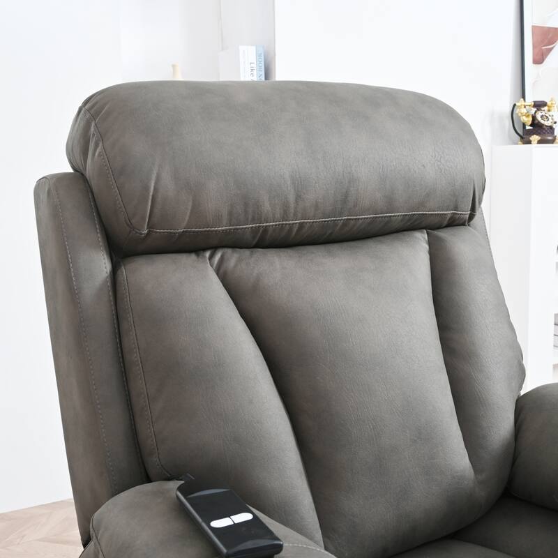 Fabric Power Lift Recliner with Remote, Overstuffed Cushions, Side Storage Pocket, and Durable Heavy-Duty Frame for Seniors