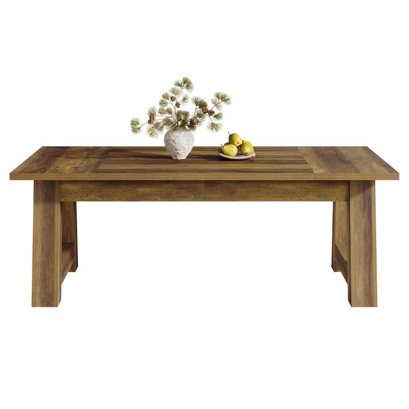 70.5'' Long Dining Table for 6-8, Farmhouse Wooden Kitchen Table