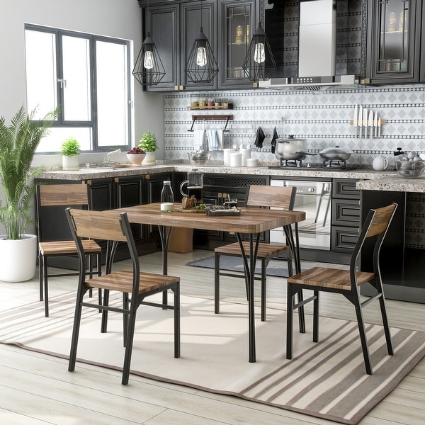 Furniture of America Nama Industrial 5-piece Dining Table Set. Opens flyout.