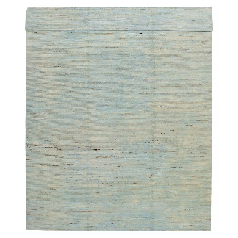 ECARPETGALLERY Hand-knotted Finest Peshawar Ziegler Blue Wool Rug - 9'5 x 13'10 - Light Blue - 9'5 x 13'10