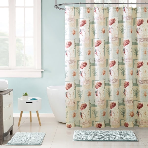 VCNY Home 15Piece Sea Breeze Multicolor Coastal Shower Curtain Bath