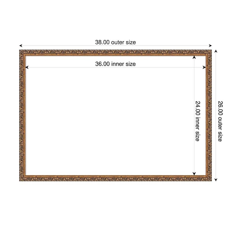 Amanti Art Antique Bronze Framed Dry Erase Magnetic Board - 38 x 26 in