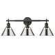 preview thumbnail 38 of 37, Orwell 3-light Bathroom Vanity Light Matte Black with Chrome
