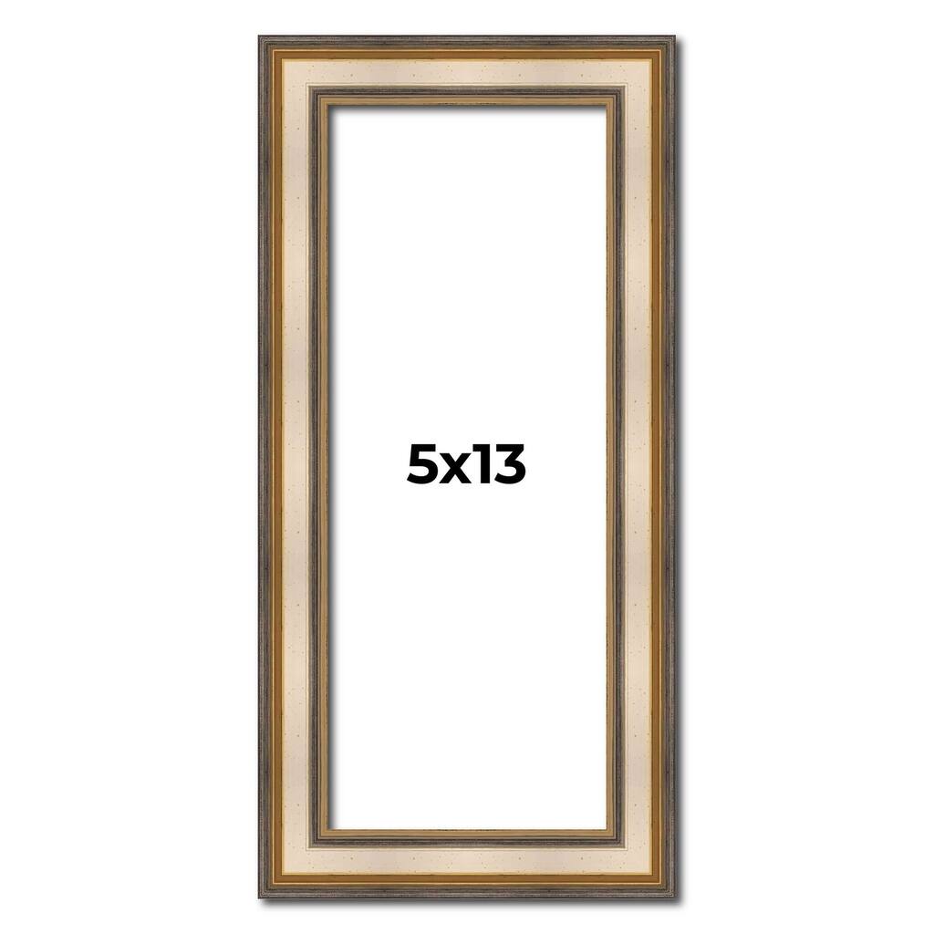 5x13 Frame Gold Solid Wood Shadow Box Width 1.5 Inches | Interior Frame Depth 2 3/8 Inches