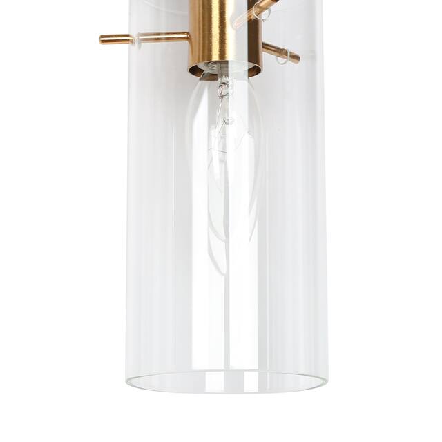 Alva Black Gold 3-Light Modern Vanity Lights Bathroom Light Fixture with Cylinder Shades - 19.5" L x 6" W x 11" H