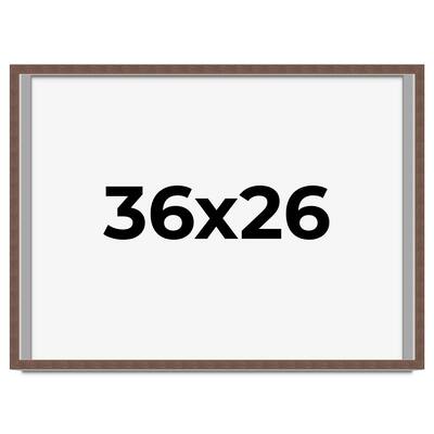 36x26 Shadow Box Frame Brown | 1.125 inches Deep Real Wood Rustic