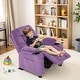 preview thumbnail 73 of 79, MCombo Big Kids Recliner Chair with Cup Holders , Velvet Fabric Purple Crystal