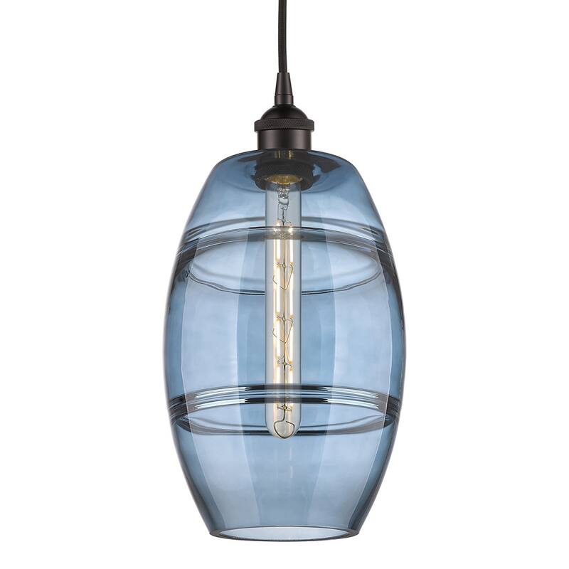 Innovations Lighting 616-1P 10 8 Vaz Pendant Vaz 8" Wide Cord-Hung - Oil Rubbed Bronze / Princess Blue