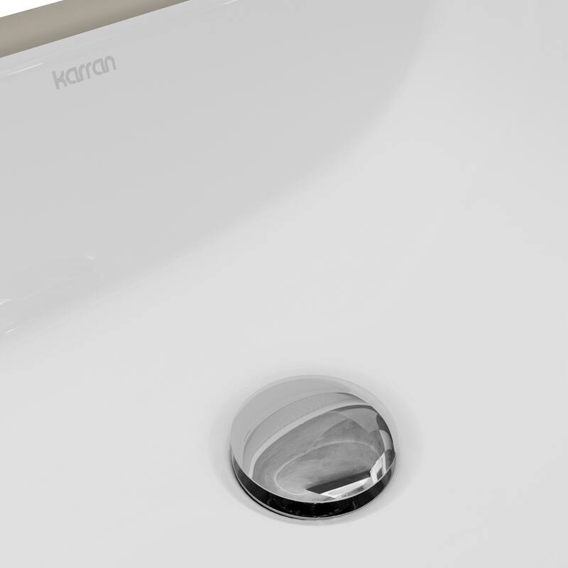 Karran Valera 18" Rectangular Undermount Vitreous China Bathroom Sink in White