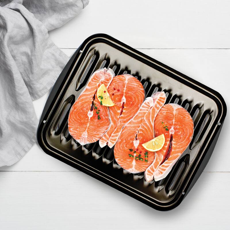 Range Kleen Convection Porcelain Broiler Pan/Grill 13x16 inch - Black