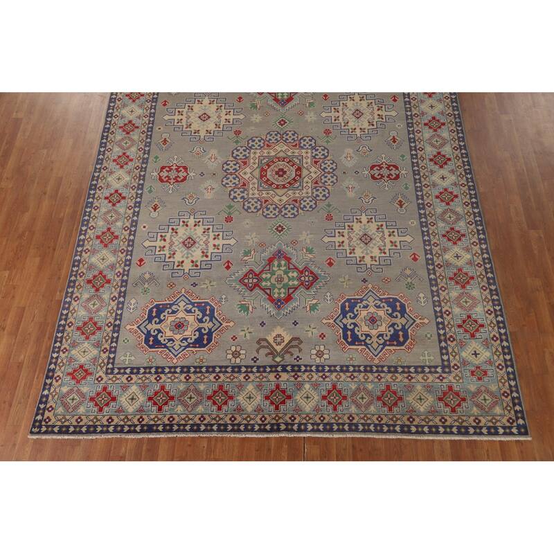 Kazak Area Rug Hand-Knotted Oriental Wool Carpet - 8'7"x 11'8"