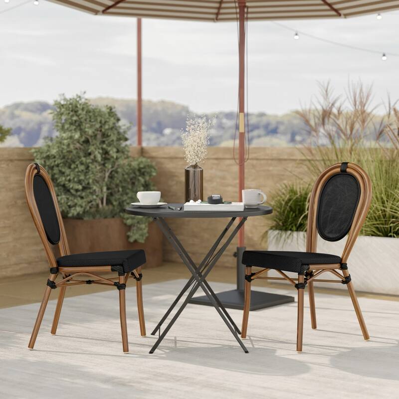 Stacking Bistro Chairs with Metal Frames