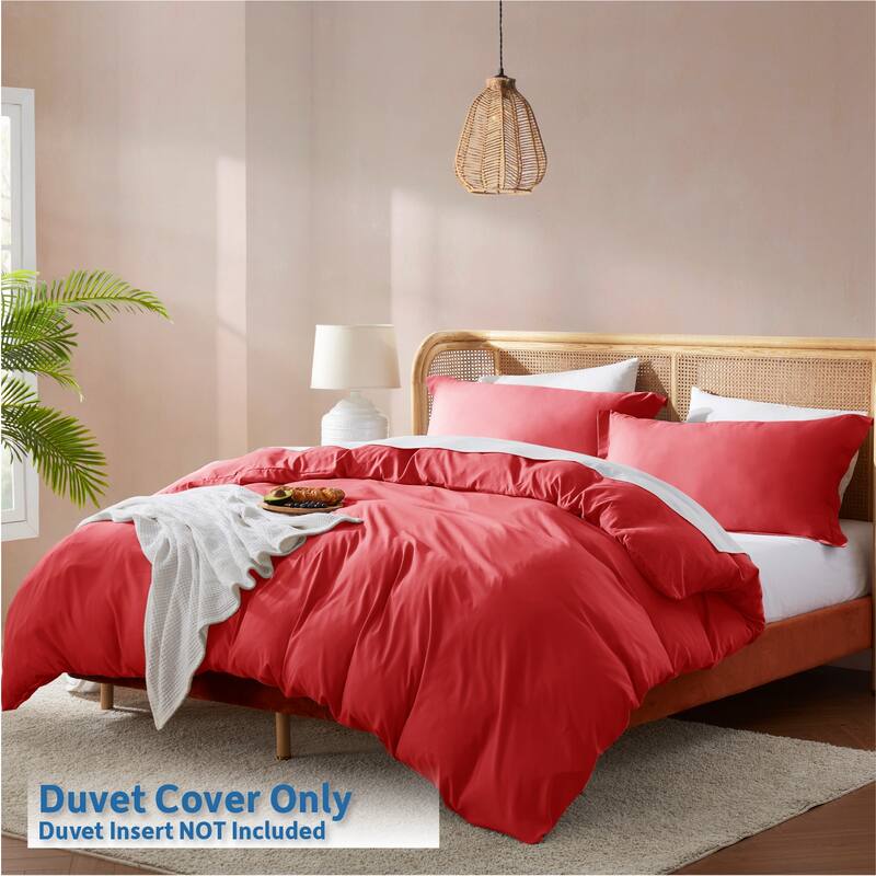 Nestl Ultra Soft Double Brushed Microfiber Duvet Cover Set with Button Closure