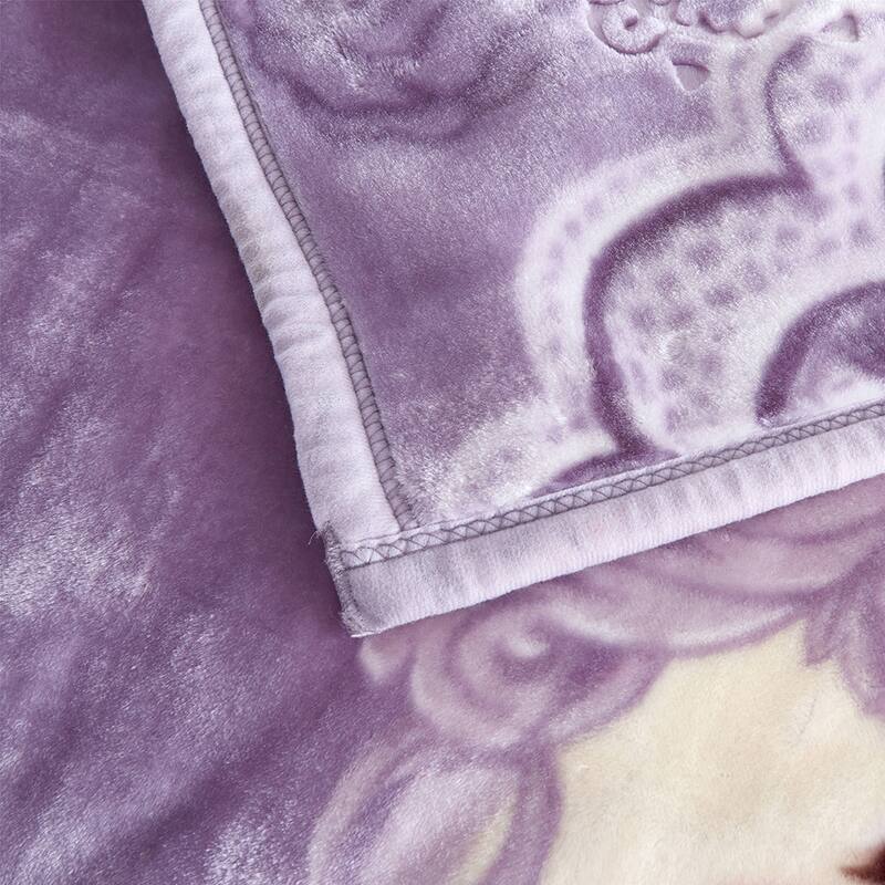 2 Layer King Size Fluffy Chunky Large Raschel Blanket Super Soft Faux Fur Blanket