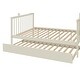 preview thumbnail 6 of 8, Cream Twin over Full Modern Rubberwood Stairway Bunk Bed with Rails and Storage