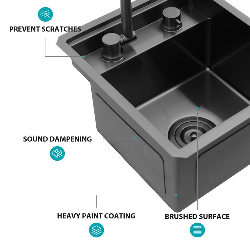 15" Undermount Bar Sink with Folding Faucet